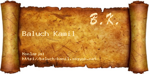 Baluch Kamil névjegykártya